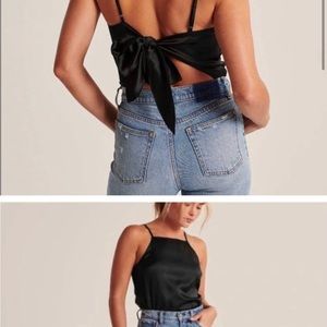 Black Abercrombie & Fitch silk bodysuit